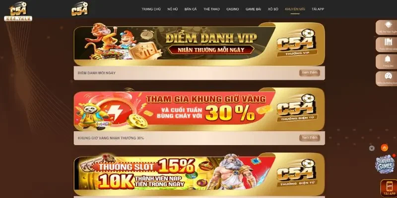 Khuyến mãi C54: Chương trình hoàn trả tiền cược hàng tuần